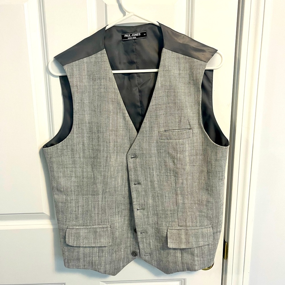 PJ PAUL JONES Herringbone Suit Vest Casual Vests Waistcoat